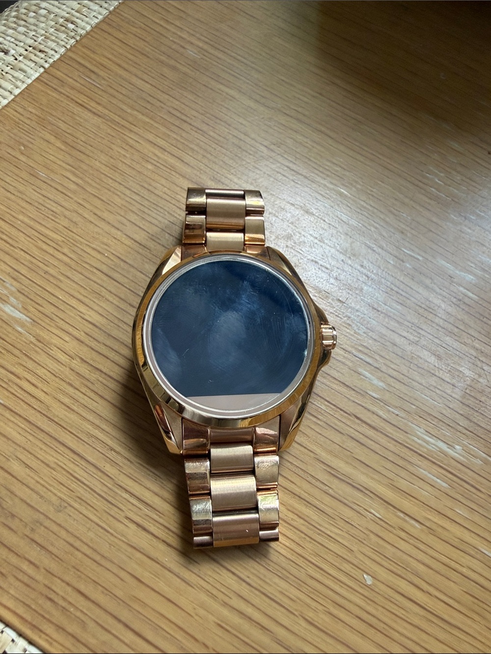 Michael Kors Rose Gold-Tone Smartwatch with Metal Link Bracelet